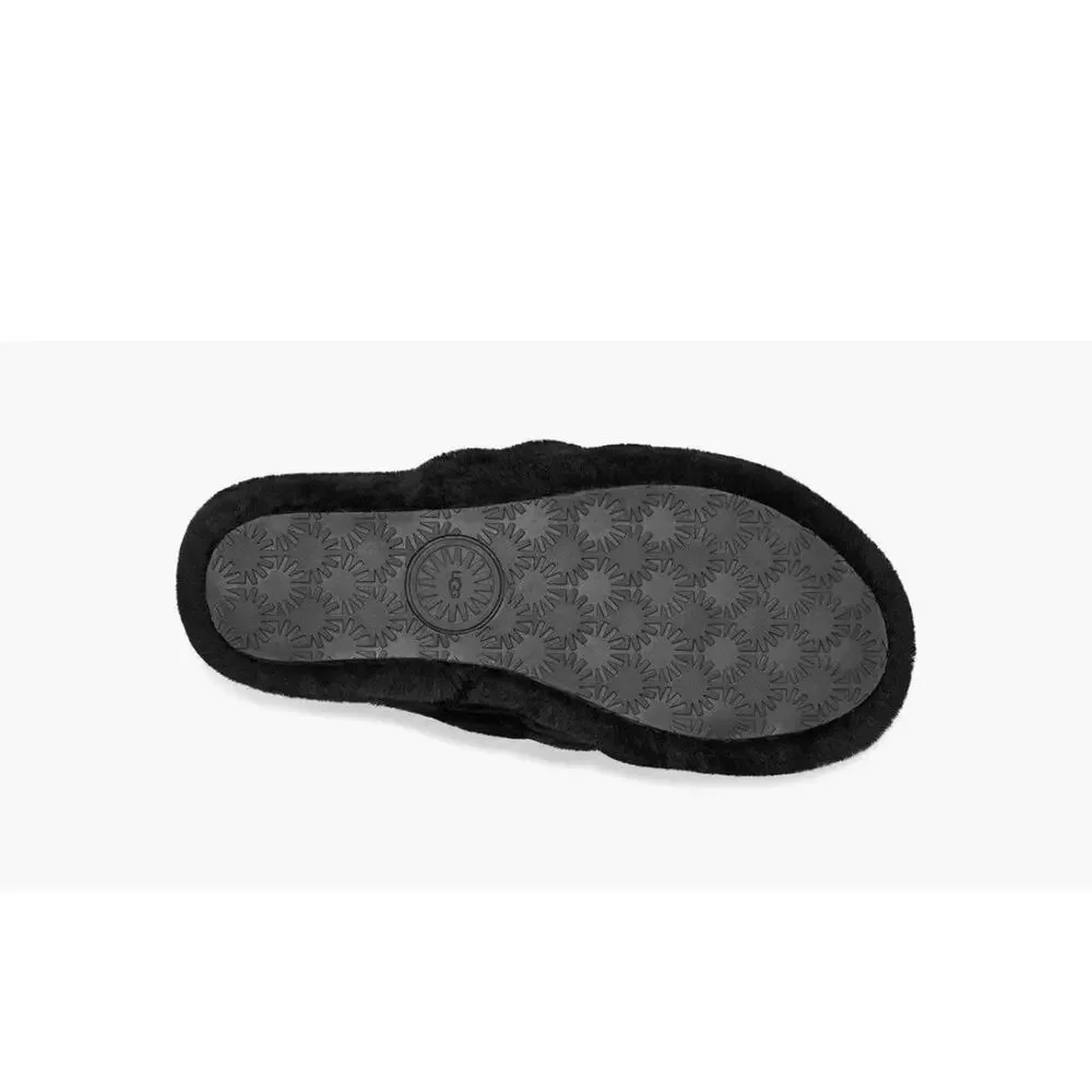 UGG Womens Fluff Yeah Rhinestone Crystal SlideBlack Slippers in Black Size 8 NEW